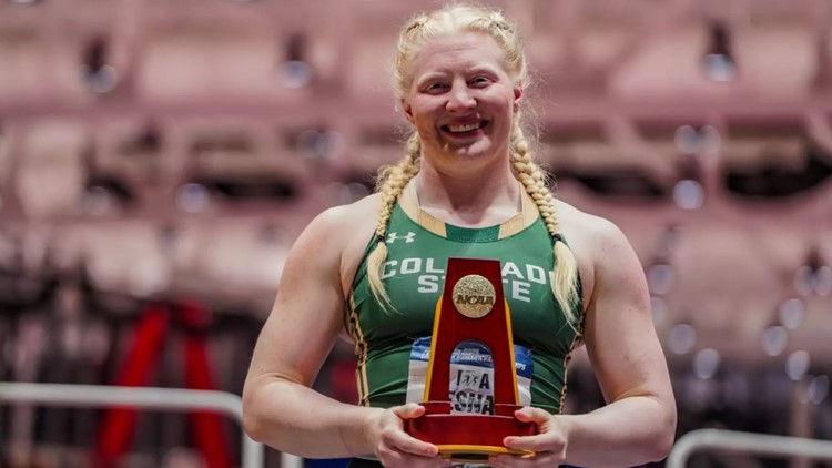 Colorado State's Mya Lesnar wins national title in shot put