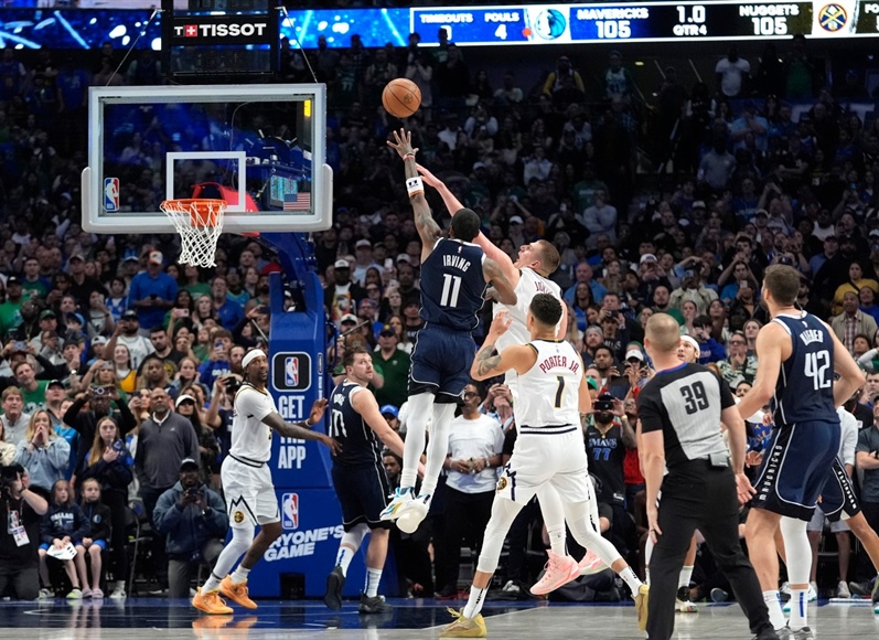 Nikola Jokic, Nuggets react to Kyrie Irving buzzer beater hook shot in Dallas:...