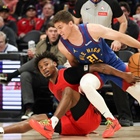 Nuggets edge youthful Trail Blazers 114-111 after Portland starts 5 rookies