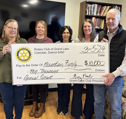 Rotary Club of Grand Lake awards grant to Mountain Family Center