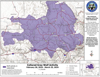 Colorado Parks and Wildlife releases March wolf map