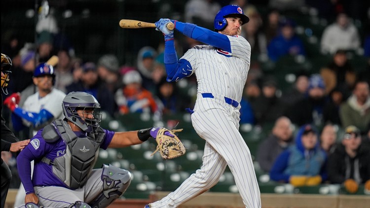 Cody Bellinger hits a 2-run homer as the Chicago Cubs pound the Colorado Rockies 12-2