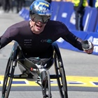 Hug recovers from crash for 7th Boston Marathon wheelchair title. Rainbow-Cooper takes women's race