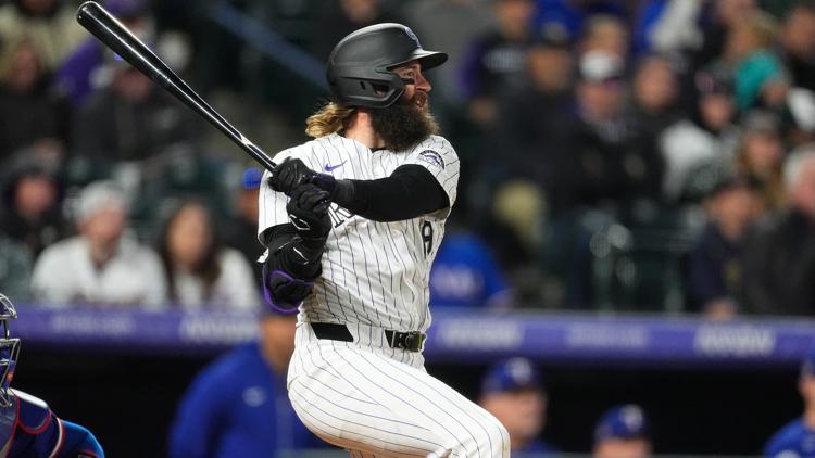 Charlie Blackmon's 2-run double in the 8th inning leads Rockies past Rangers 4-2