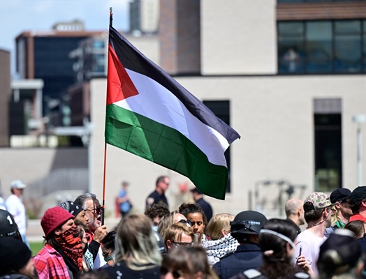 Pro-Palestine encampment set up at DU; protesters make themselves heard at...