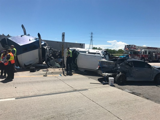 U.S. 85 closed in both directions near E. 104th Ave. due to “massive crash”