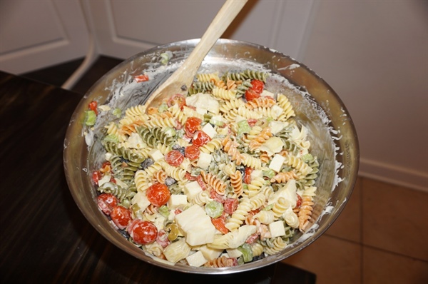 Grandma’s pasta salad recipe is a summer backyard bbq tradition