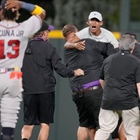 Ronald Acuña Jr. knocked over by fan charging field at Rockies game, but Braves star says he's OK