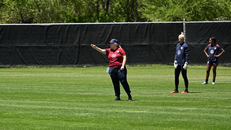 New coach Emma Hayes conducts 1st practice with US women's soccer team, preparing for Paris Games