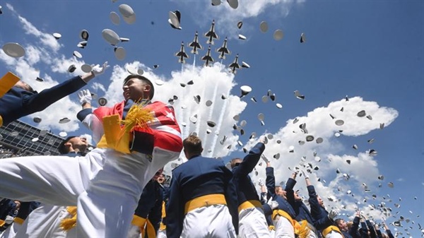 Thunderbirds fly over AFA graduation, Harris addresses 974 graduates