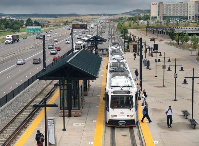 Southbound RTD E line replaced by shuttle buses due to smoking electric lines...