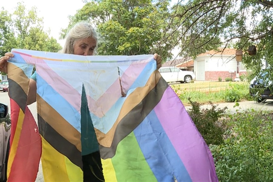'I was heartbroken': Video shows suspects vandalizing pride flag