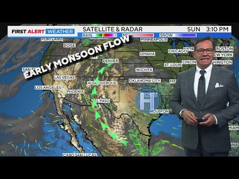 Monsoonal moisture shows up for the end of June