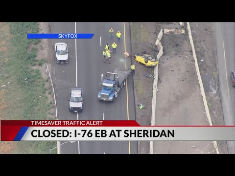 Deadly crash between car, bike closes I-76