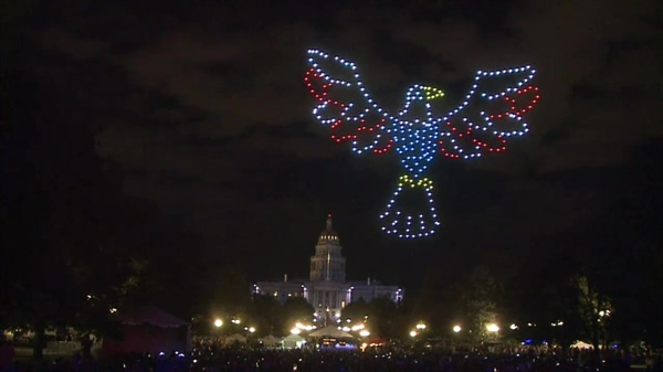 Watch: Drone show lights up the sky over Denver