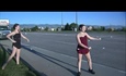 Daughters of Denver7's Jayson Luber twirling batons in Highlands...