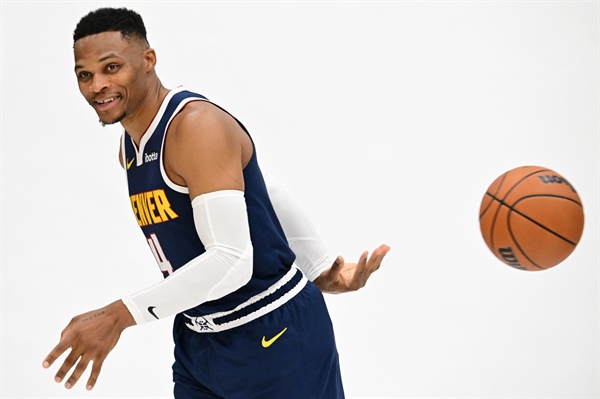 Nuggets guard Russell Westbrook, at 35, hasn’t lost his competitive spirit