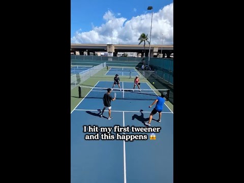 She hits her first tweener and THIS happens...
 🎥:IG/pickleballonice