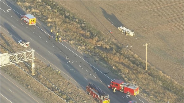 Highway 34 closed in Northern Colorado after vehicle crash, rollover