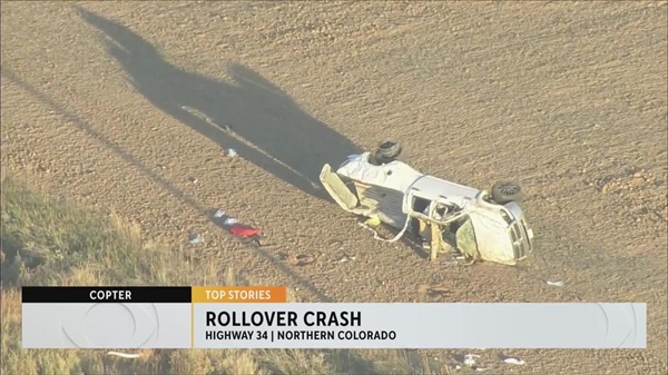 Highway 34 closed in Northern Colorado after vehicle crash, rollover