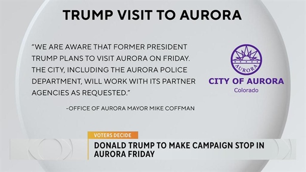 Republican presidential nominee and former President Donald Trump to visit Aurora