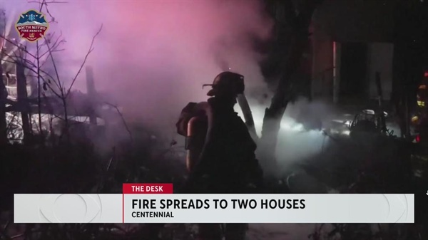 South Metro Fire Rescue crews rush to put out fire that spread to 2 homes