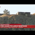 Crews respond to fire on South Table Mountain in Golden