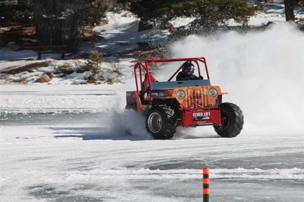 This Colorado lake turns into a racetrack once it freezes