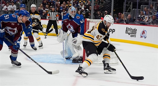 Bruins hold on for 5-3 win, Avalanche drop 4 in a row to start season for 1st time since 1998-99