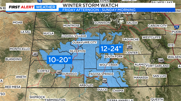 1 to 2 feet of snow expected for some Colorado mountains