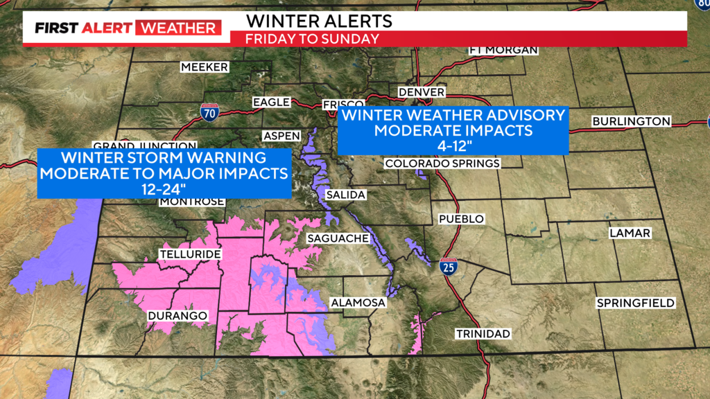 Up to 2 feet of snow expected in Colorado's mountains this weekend