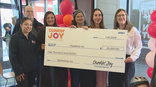 Dunkin' Joy makes big donation to Denver's HopeKids