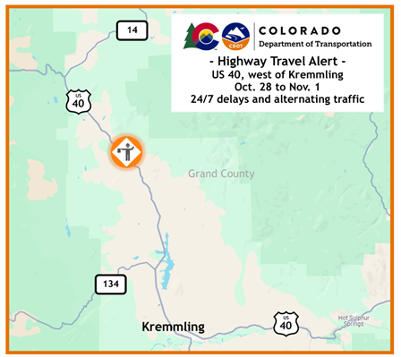 CDOT implements one-way alternating traffic on US 40 from Kremmling to Steamboat Springs