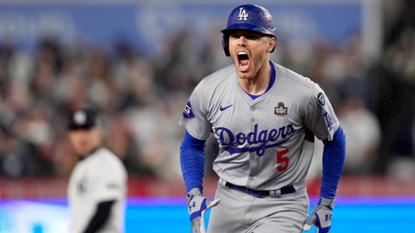 Freddie Freeman homers again for Dodgers early in Game 4 to set a pair of...