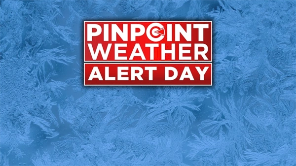 Pinpoint Weather Alert Day with light rain, snow, then first hard freeze of the season