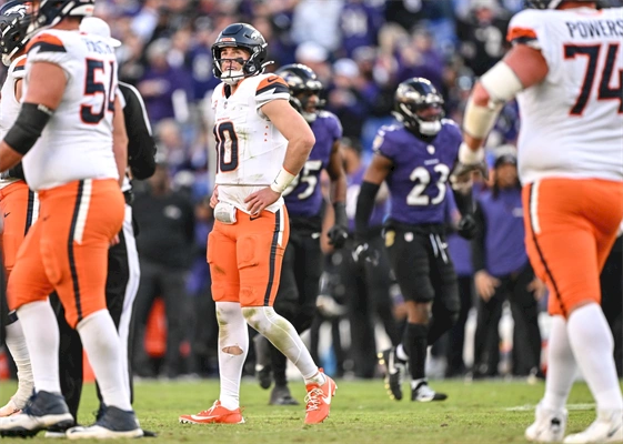 Broncos QB Bo Nix after blowout loss at Baltimore Ravens: “We got our butts kicked”