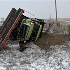 Snowplow rolls over in southern Colorado during icy road conditions