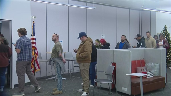 Voters show up at polling center at Lone Tree Library in Douglas County on Election Day