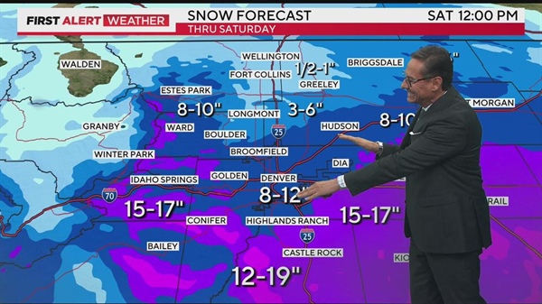 Heavy snow set to bury Denver and Front Range for Friday