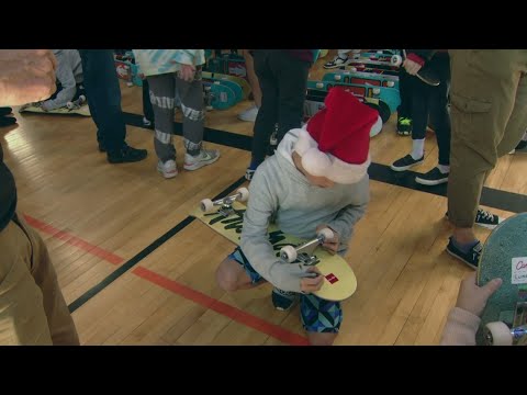 More than 100 kids get free skateboards and lessons