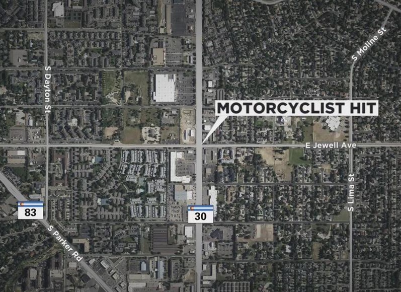 Aurora police search for hit-and-run driver in crash with motorcycle