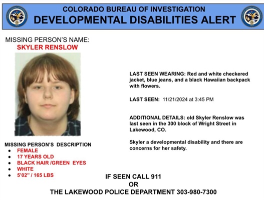 Disabled Lakewood teen reported missing, last seen Thursday