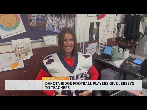 Football Friday: Dakota Ridge football players give jerseys to teachers