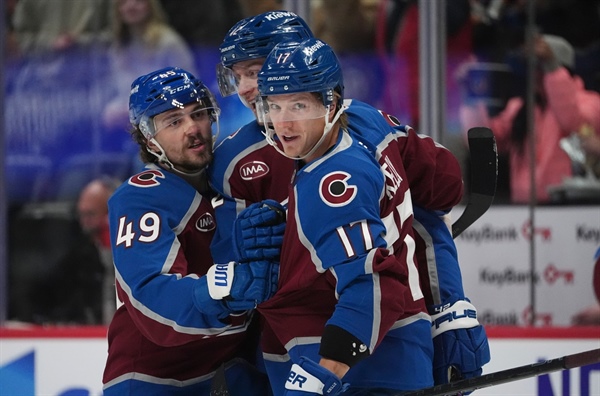 Parker Kelly’s on-the-job training with Avalanche as NHL center showing...