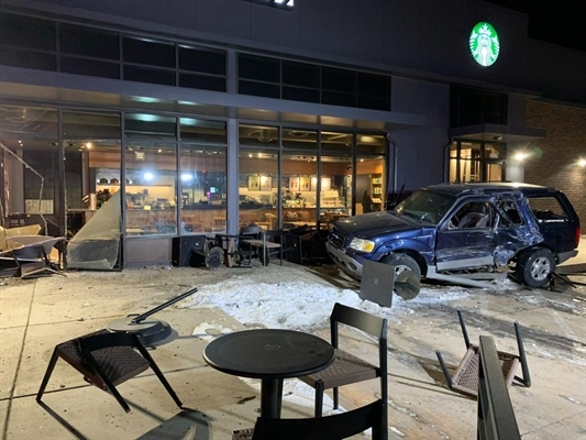 Driver crashes into Lakewood Starbucks Wednesday evening