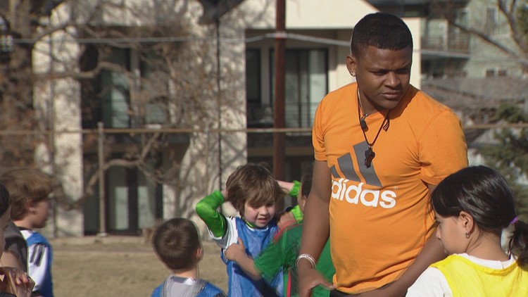 Sharing their skills: Venezuelan professional soccer players teach Sunday clinic